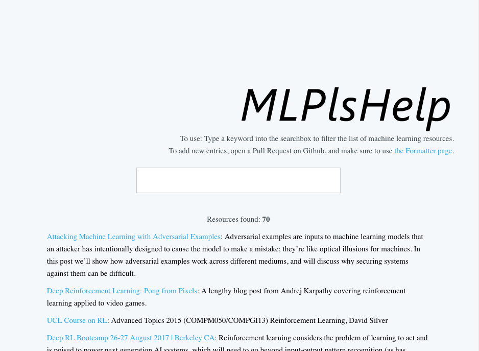 A Search Engine for ML Resources: MLPleaseHelp